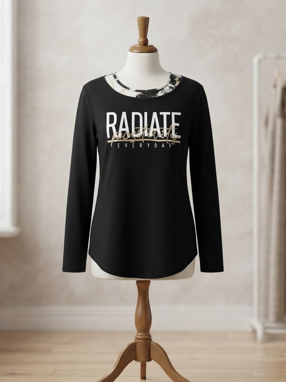 Radiate Everyday Black Long-Sleeve Graphic Tee